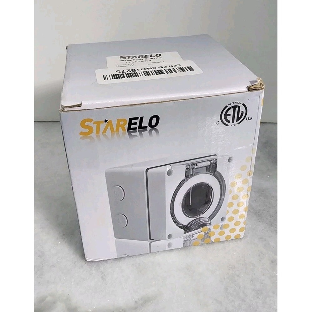 Starelo 50 Amp 125/250V RV Generator Power Inlet Box NEMA SS2-50P  3 Prong